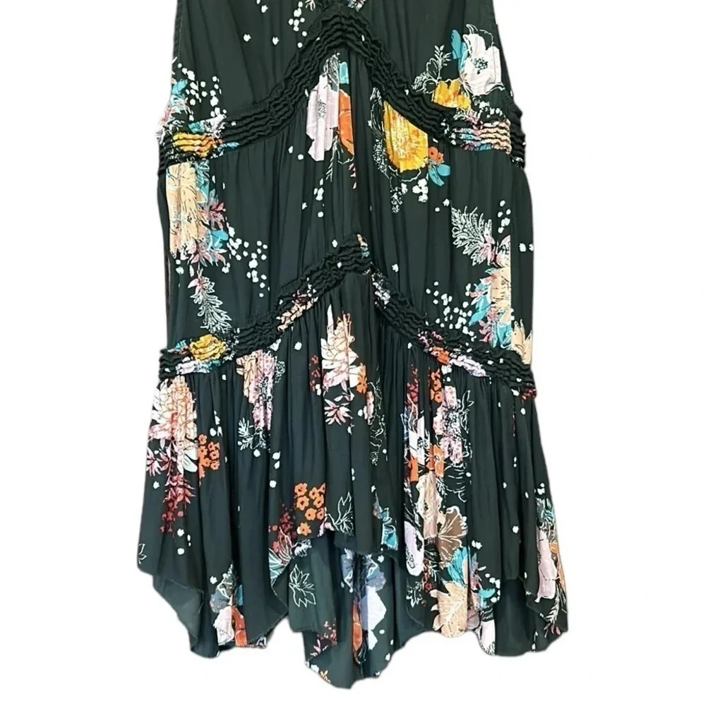 Free People Haze Floral V-Neck Tiered Tunic Top Size XS - Picture 8 of 9